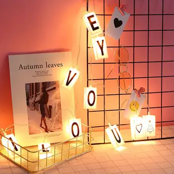 

English Letters LED Lights Plastic Simplicity Long Life Warm White String Battery Xmas Wedding Courtship Valentine Decor