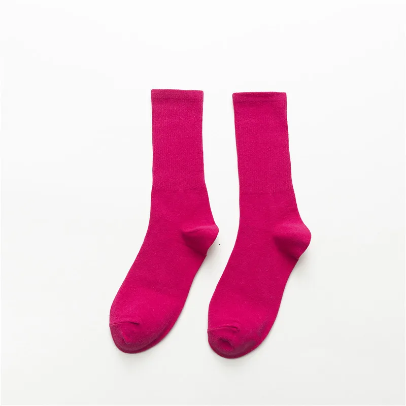 Корейская версия моды конфетный оттенок женский кучи носки осень зима стиль Хлопок кучи носки для женщин Сплошной Джокер прилива Sox - Цвет: roseo