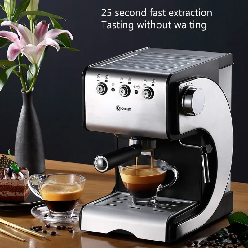 

Espresso Machine Semi-automatic Drip Coffee Pumped Steamed Milk Foam Household 25 Second Fast Extraction Noise Reduction Mute