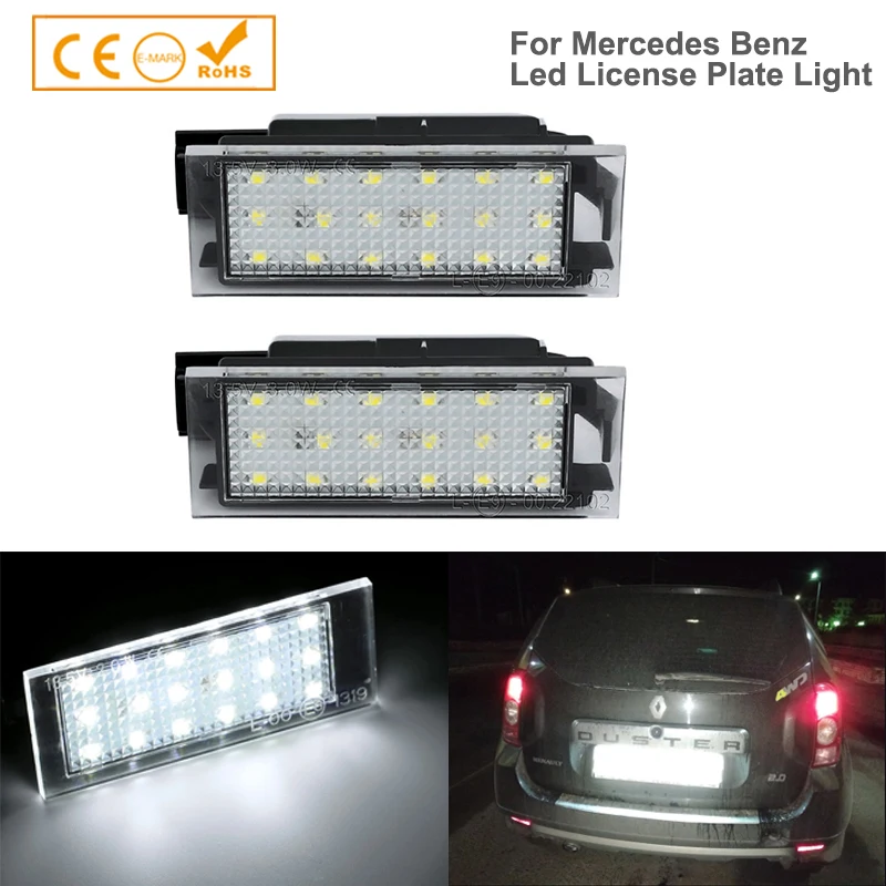 

2x LED SMD Number License Plate Lights Lamp for Mercedes-Benz Smart Fortwo Coupe 453 + B.rabus Renault Megane 2 Clio Laguna 2