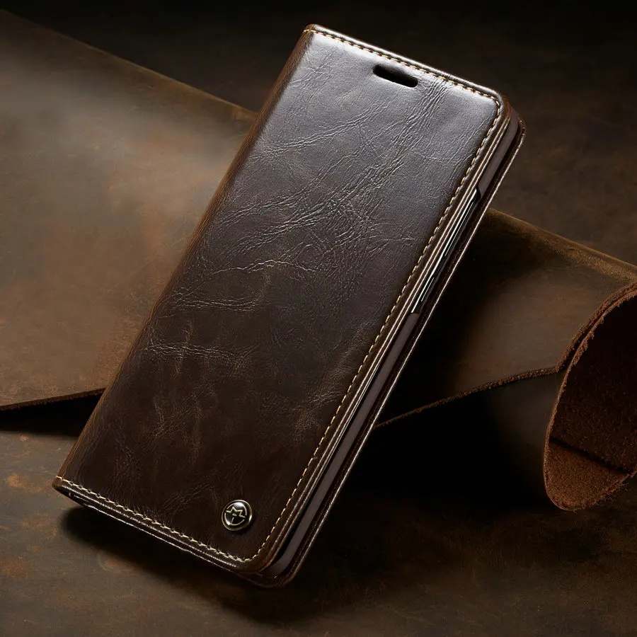 brown Кожаный чехол CaseMe для samsung Galaxy A70, роскошный Магнитный кошелек для samsung A70, ультра тонкие Чехлы для мобильных телефонов с двумя краями - Цвет: brown