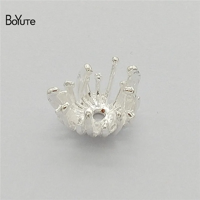 Silver Plated BoYuTe 50 шт. металлический сплав 13,5 мм Цветок Stamen Pistil Винтаж Diy ручной работы аксессуары для ювелирных изделий запчасти - Цвет: Silver Plated