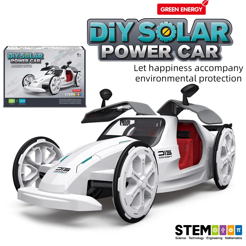 Solar Cars DIY Kit STEM Assembled Racing System Robotics Educational Toys Robot Technology Energy for Kids Student Boys | Игрушки и