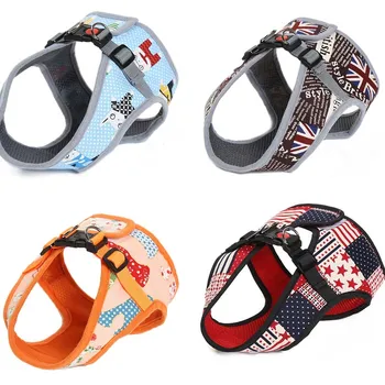 

Pet Dog Walking Vest Harnesses with Leash Rope Adjustable Chest Fashion Print Bulldog Harness Leads Set XXL Size