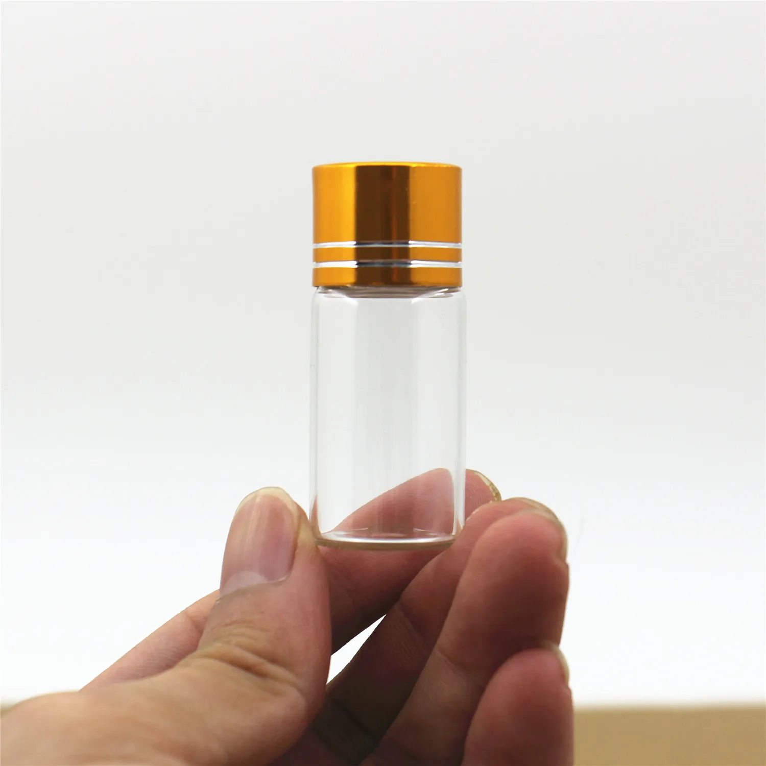 50/100 PCS/lot 22*50mm 10ml Glass Jars Golden Plastic Cap Test Tube storage Small Glass Bottle Vials DIY DECORATIVE Bottles