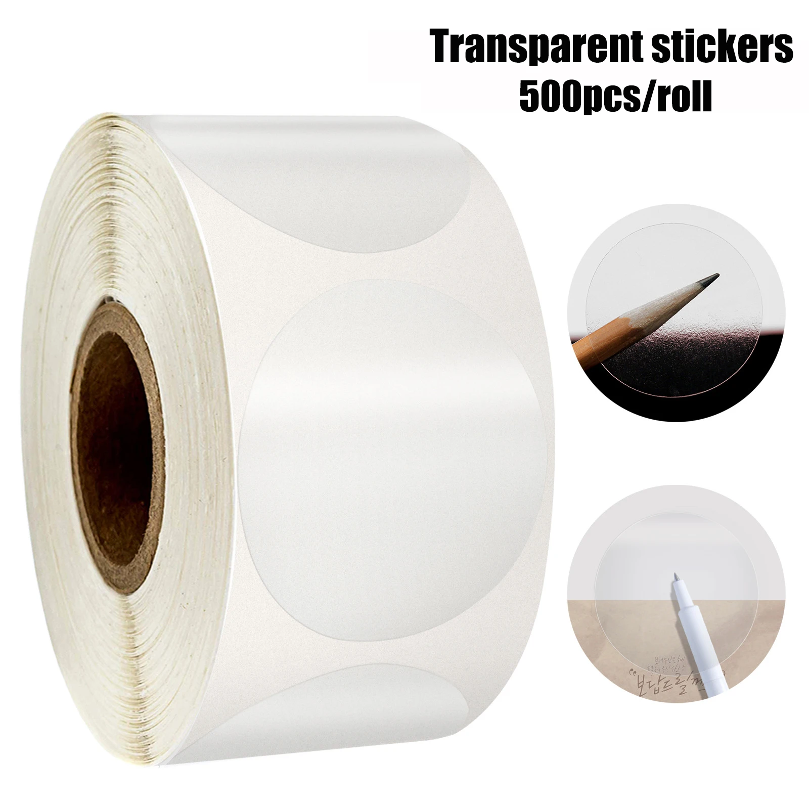 500pcs Per Roll Round Pvc Clear Sticker Sbooking For Package 500pcs Per Roll Round Pvc Clear Sticker