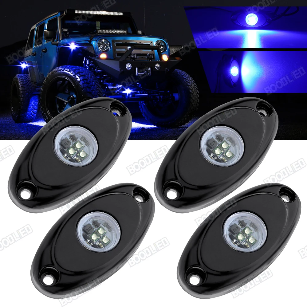 

Комплект из 4 светодиодных фонарей Rock для Jeep, ATV, SUV, внедорожника, грузовика, лодки, водонепроницаемый светящисветодиодный неоновый светодиодный светсветильник льник s.