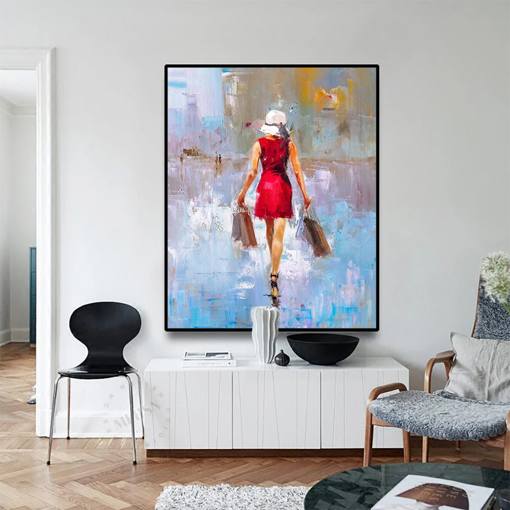 Laeacco Figure Painting Girl  Canvas Painting & Calligraphy Posters and Prints Wall Art Pictures for Living Room Home Decoration