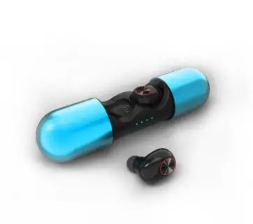 Blue TWS Bluetooth наушники истинные беспроводные HiFi шумоподавление спортивные наушники гарнитура Мини наушники с микрофоном - Цвет: Blue