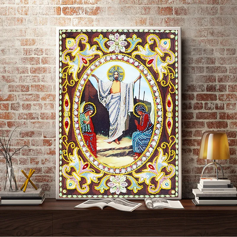 DIY 5D Diamond Painting Icon Diamond Embroidery Mosaic Big Bead Pearl Crystal Stone Sale Orthodox Classic Style (9)