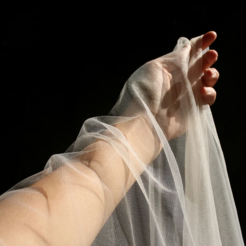 Мягкая газовая кремовая сетка телесного цвета шириной 150 см эластичное свадебное