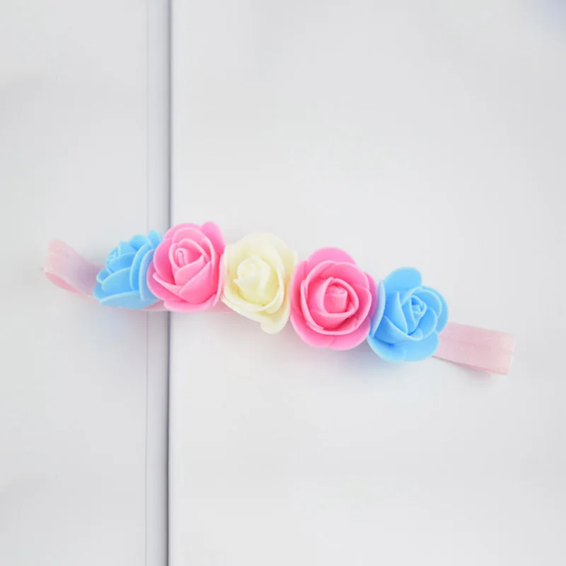 Яркие цвета для детей ясельного возраста милый DIY цветок ребенок девочка ручной работы 1 шт. фото инструменты новорожденный Эластичный регулируемый Прекрасный 5 цветов - Цвет: Colorful4