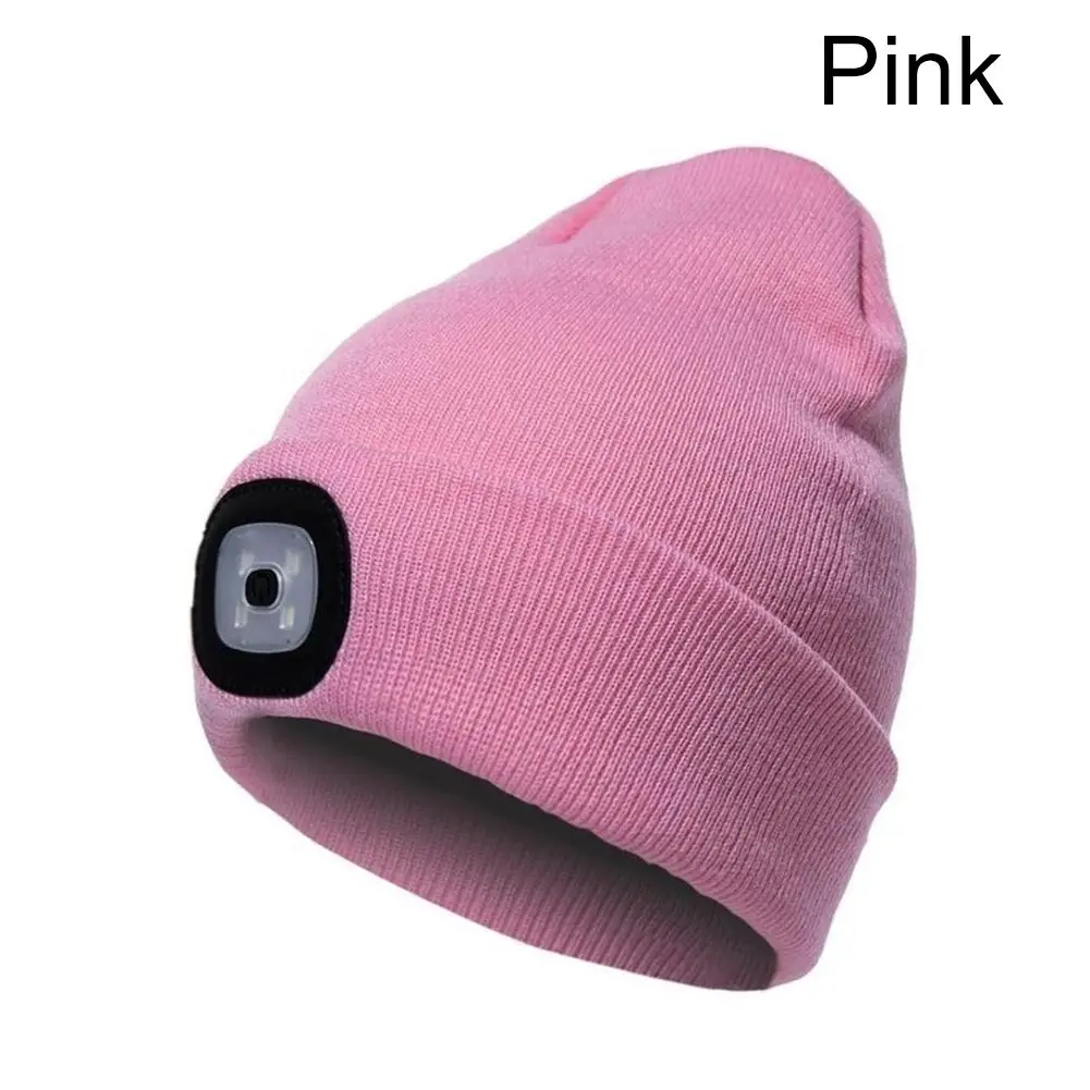 Зимние 2 в 1 теплые шапочки Gorro с ночным светильник, шерстяные шапки, светодиодный светильник ing Caps, переносные уличные походные беговые фары