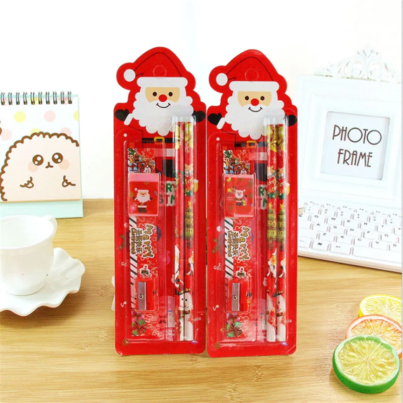 

2019 Stationery Set Pencil Eraser Ruler Cutting pen plane Combination Primary School Holiday Gift for Drawing writing Christmas
