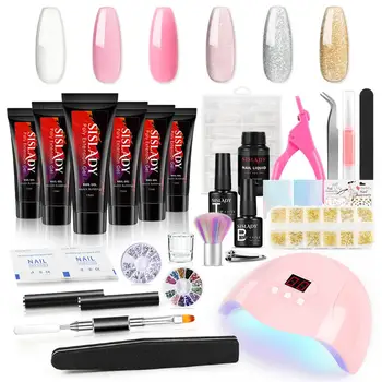 

Nail Polish Art Kit Quick Building For Finger Nails Extensions Jelly Gel Manicure Set Nail Gel Kit UV LED Lamp Gel Varnish