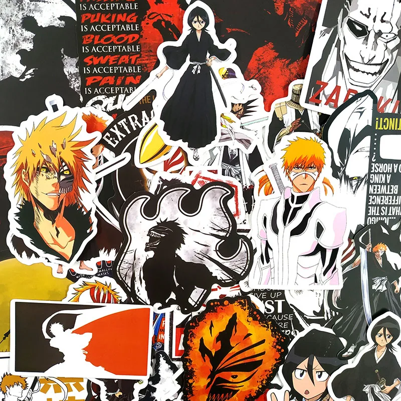50 шт. BLEACH граффити наклейки японского аниме для скейтборда элементы стайлинга для ноутбука и автомобиля багаж водонепроницаемые наклейки для подарка