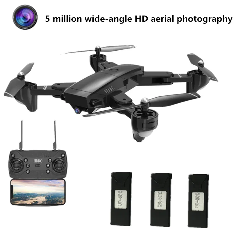 5MP-3Batteries box Радиоуправляемый Дрон с 0.3MP/5MP 1080P широкоугольный wifi FPV HD камера в режиме реального времени воздушный пульт дистанционного управления Самолет Вертолет модель игрушки - Цвет: 5MP-3Batteries box