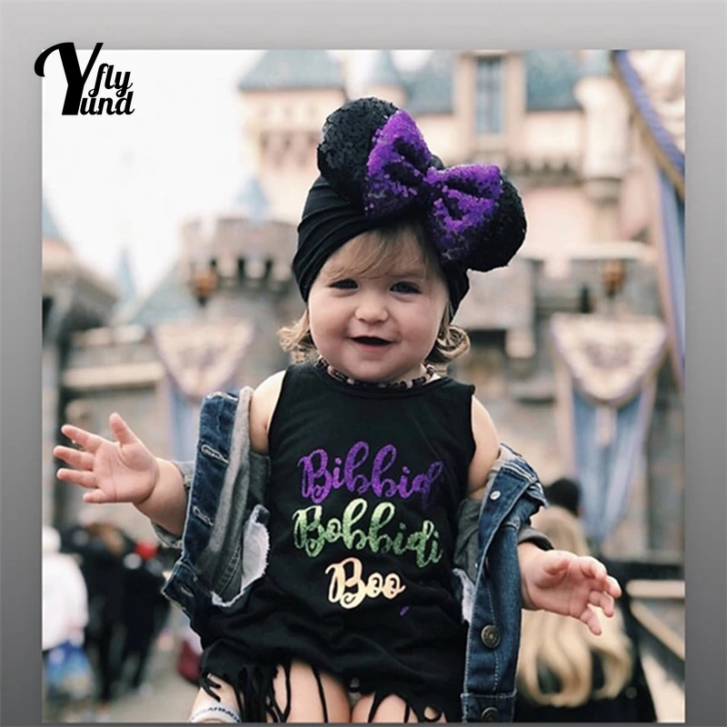 

Детские шапки Yundfly с блестками, Мультяшные головные уборы ручной работы с бантом, удобные дышащие детские блестки