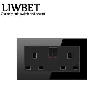 

LIWBET Double Wall Socket And UK Standard Glass Panel Socket With Plastic Push Button