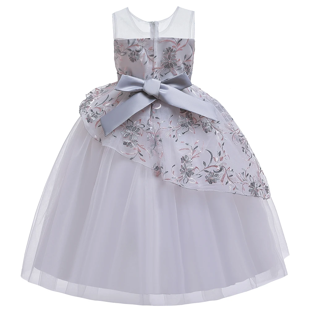 Платье для девочек элегантное платье принцессы с цветочным узором для девочек на свадьбу одежда для малышей Детский костюм vestido