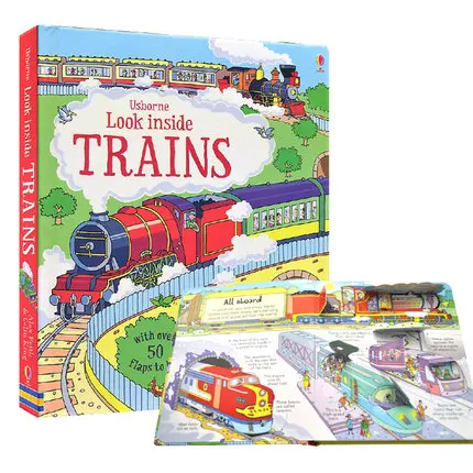 Английский 3D изображение поезда с интервалом Usborne образовательная книга для