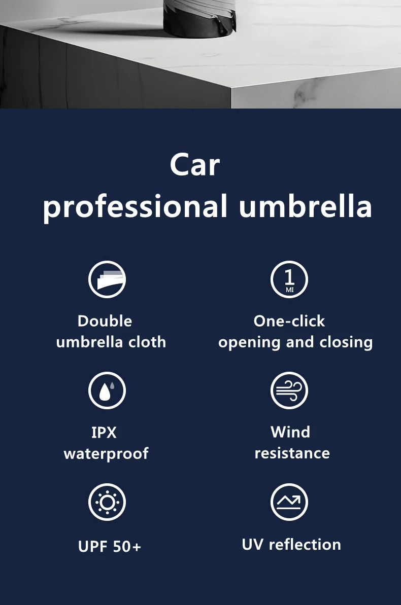 Xiaomi – parapluie automatique Non automatique à 10 nervures avec bande réfléchissante, parapluie à lumière Led inversée à trois plis voyage inversé