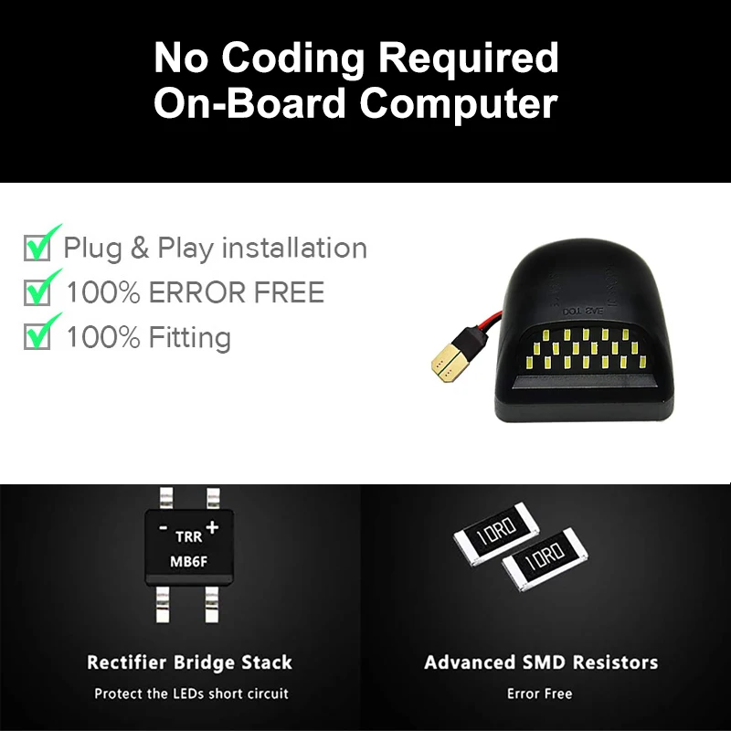 Белый светодиодный светильник для номерного знака 18SMD 2 шт. корпус IP68 Chevy Silverado