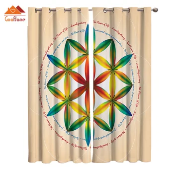 

Flower Colorful Window Curtains Living Room Outdoor Fabric Drapes Curtain Home Decor