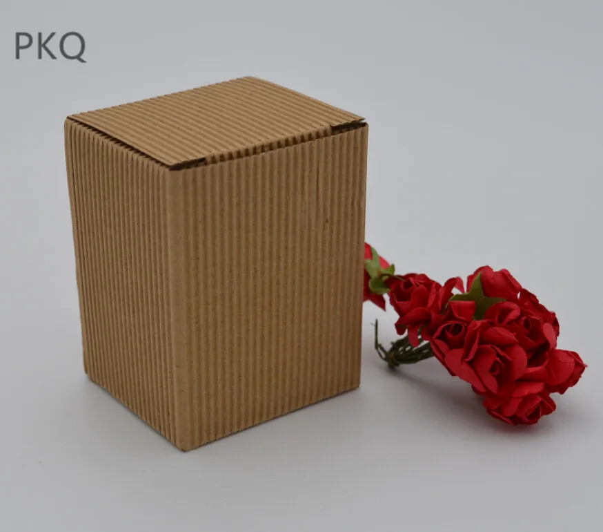 50 шт. 2 размера маленькая подарочная упаковка картонная коробка из гофрированного картона Бумага подарочные коробки утепленные крафт Бумага Коробки коричневые коробки курьера для Стекло чашки