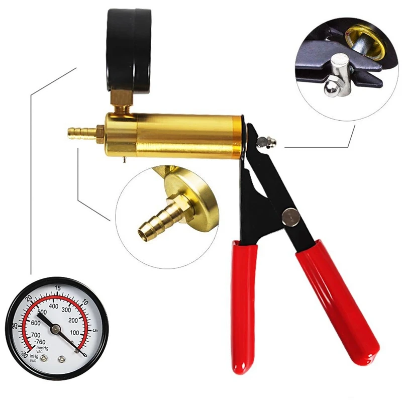 Tanie Zestaw do odpowietrzania hamulców 2 w 1 ręczny zestaw do testowania pomp próżniowych do samochodów z obudową chronioną przed gąbką, adapterami, hamulcem jednokrotnym i Clu