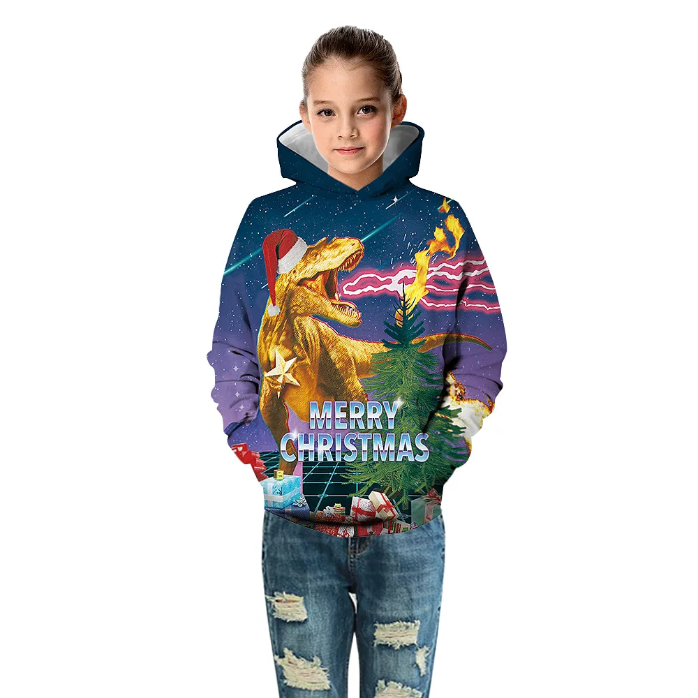 Sudadera Dinosaurio/худи с 3D рисунком детский рождественский джемпер для маленьких мальчиков и девочек, одежда для малышей roupa infantil Menino, свитер