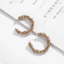 Di modo Geometrica del Cerchio C-a forma di Perline Orecchini A Pendaglio Per Le donne di Spessore Piccolo Oro Cerchi Dichiarazione Donna Bijoux 2020 nuovo