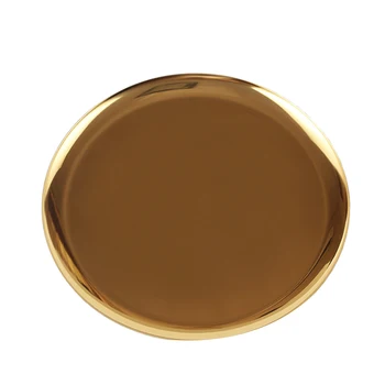 

Gold Round Tray 11Inch Stainless Steel Cosmetics Jewelry Organizer Towel Plates Storage Tray Dish Fruit Trays