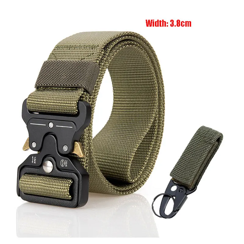 3.8cm blet and 1hook Военный Тактический нейлоновый ремень с металлической пряжкой Регулируемый армейский полицейский открытый быстросъемный тренировочный ремень для охоты ширина 3,8 см 4,3 см - Цвет: 3.8cm blet and 1hook