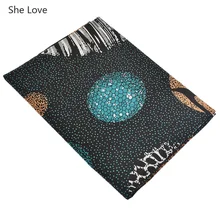 Она любит 1 ярд Анкара Африканский Воск печатает ткань мягкая с изображением космоса и земли печатная ткань для женщин Dess вечерние Швейные аксессуары