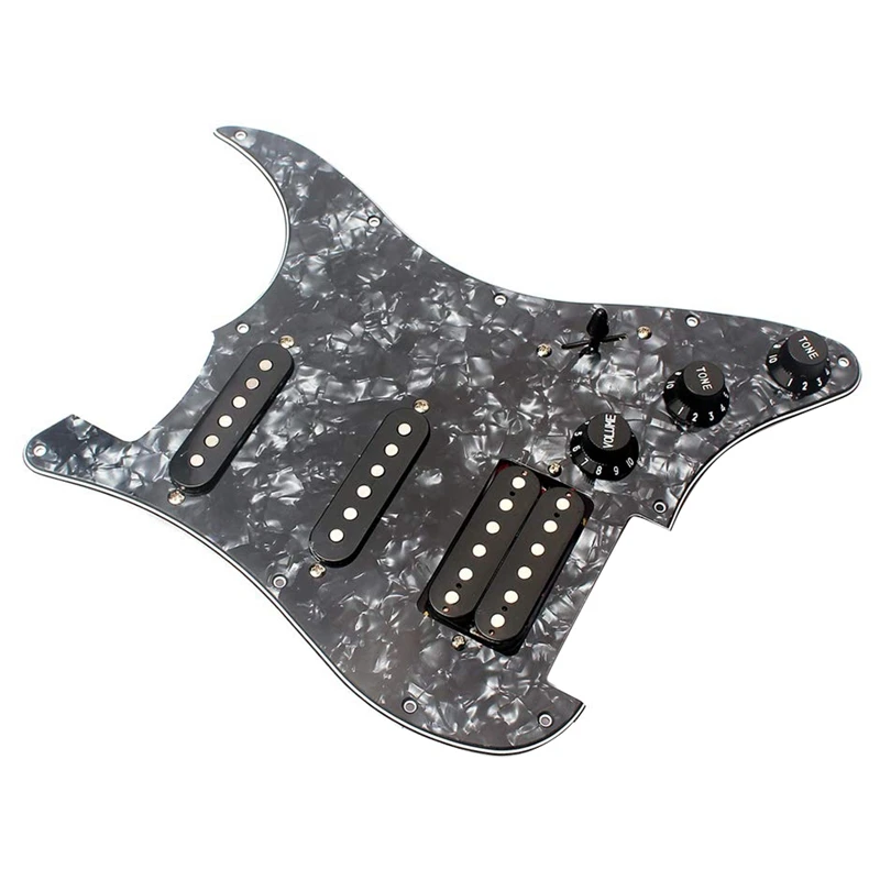 Горячая-Гитара Pickguard 3-Ply SSH загружен Prewired Humbucker Pickguard набор звукоснимателей для Fender Strat ST электрогитара черный жемчуг