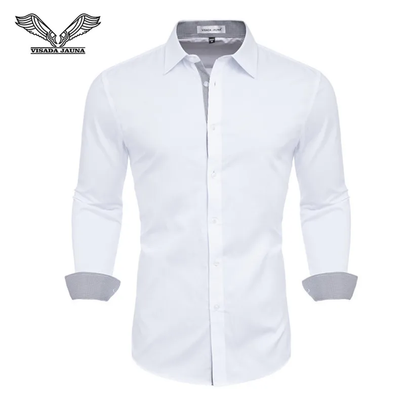Мужская рубашка с длинным рукавом Camisa Masculina Корейская приталенная деловая