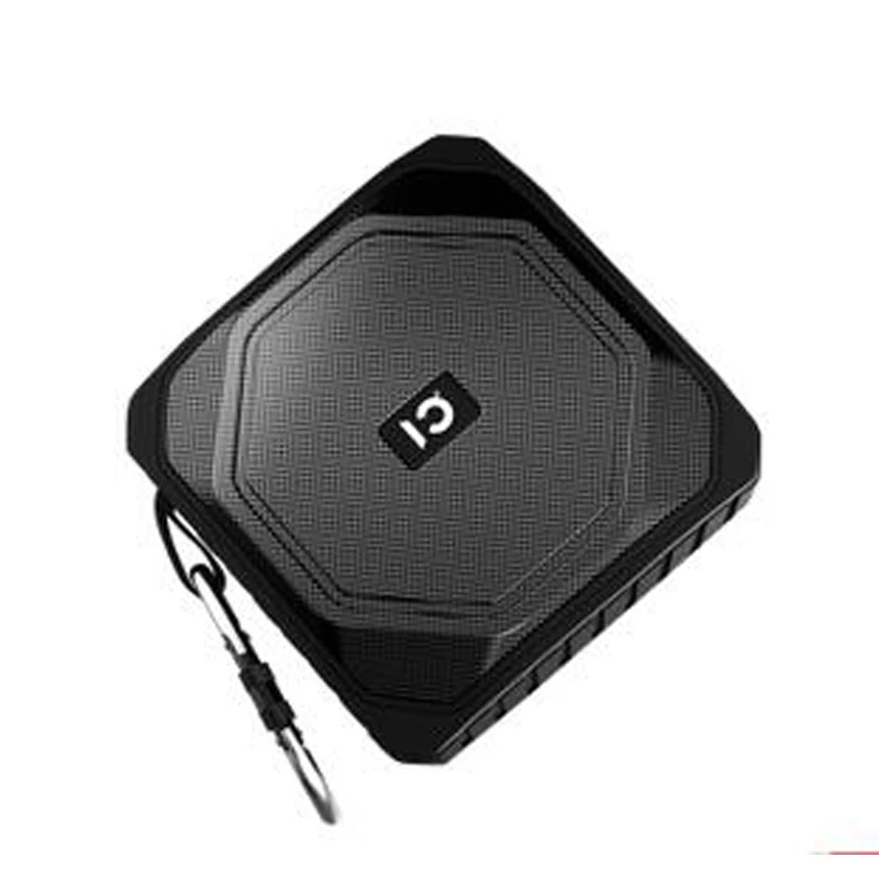 Black Мини Портативный Bluetooth бас-динамик с крючком для сумки IPX4 Водонепроницаемый Открытый Беспроводной дорожный телефон USB AUX TF карта сабвуфер - Цвет: Black