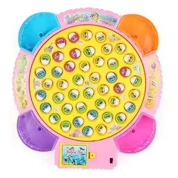 

Kids Fishing Toy Musical Rotating Fishing Game 360 Degree Rotate Fish Children Educational Toys Parent-child Interactive Games