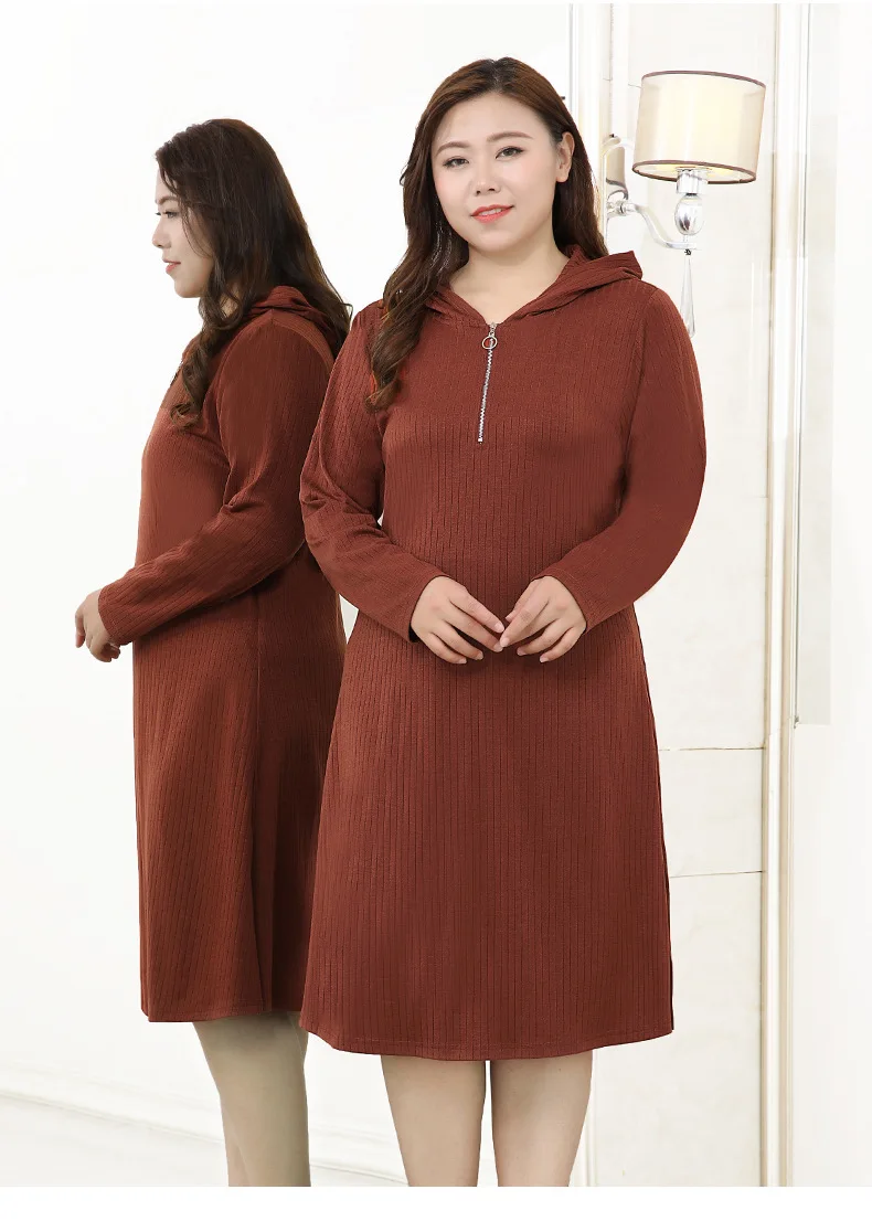 TUHAO осень зима большой размер 10XL 8XL 6XL 4XL толстовки Платья офисные женские вязаные платья женское вязаное платье с капюшоном одежда WM06