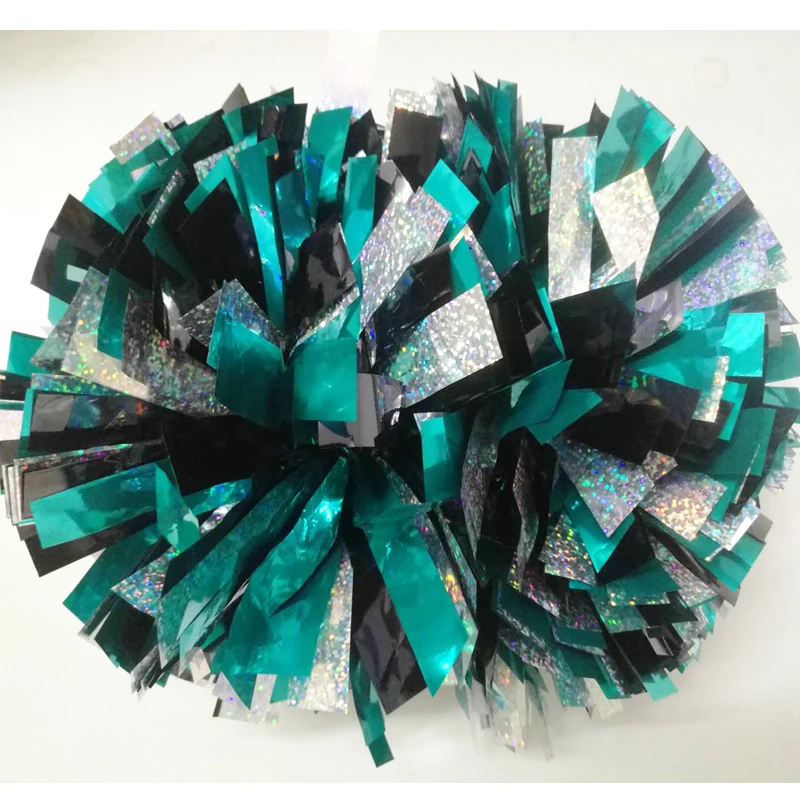 Professional Cheerleader Pom Pom, Metallic, Mixed Lazer, Mixed Plastic, Custom Color