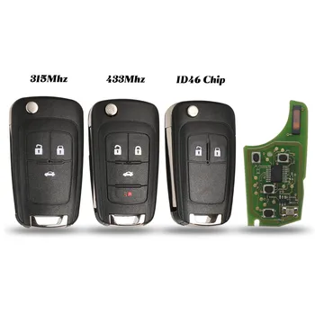 

jingyuqin Car Alarm Remote Key fit for Chevrolet Malibu Cruze Aveo Spark Sail 2/3/4 Buttons 433/315MHz Door Lock