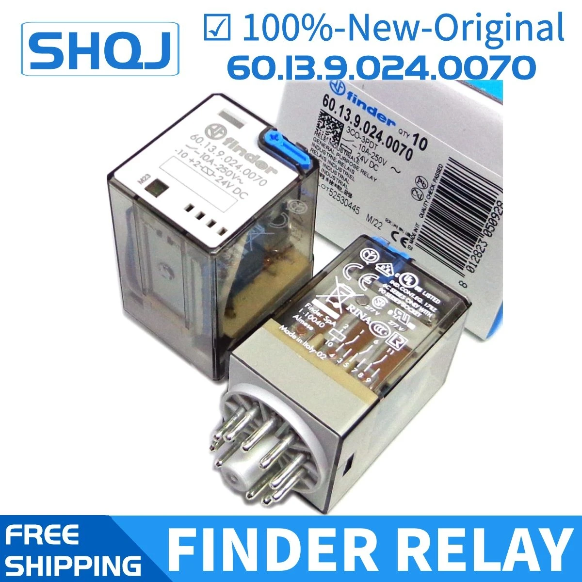 

finder relay 60.13.9.024.0070 3CO-DPDT 11PIN 10A-250V 24VDC 100%-new-original