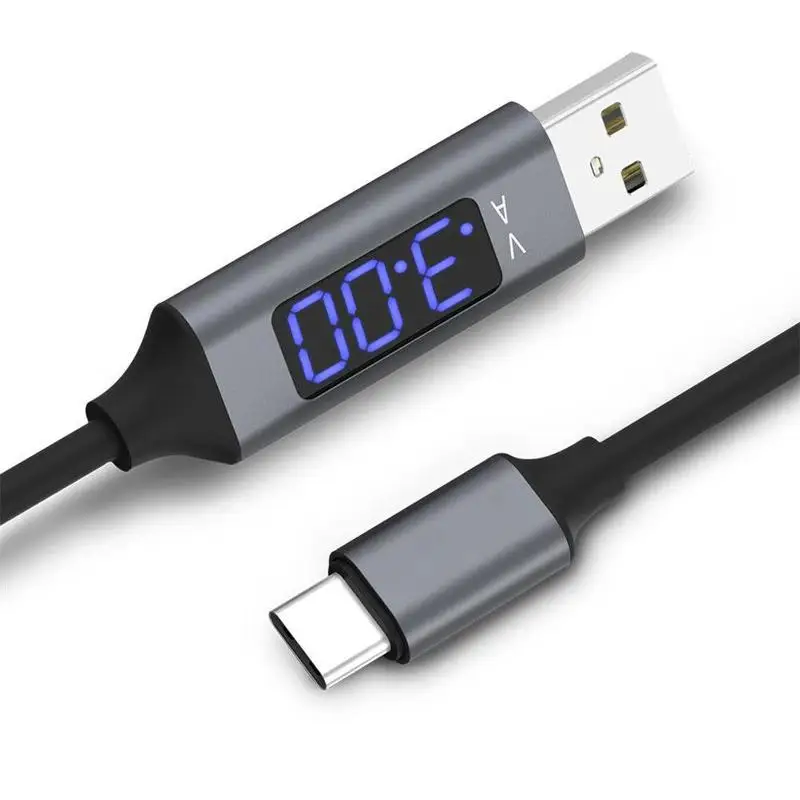 Smart Sync usb type C кабель для быстрой зарядки 3A Напряжение Ток светодиодный дисплей дата Шнур для iPhone samsung Xiaomi Android мобильный телефон