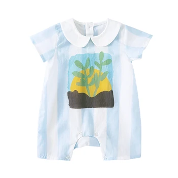 

Pureborn Newborn Unisex Baby Romper Stripes Forest Baby Boy Girl Sailor Romper Summer Baby Clothes Beach Holiday Baby Outfit