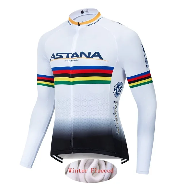 Астана traje de Ropa de Invierno Jersey de Ciclismo de Polar térmica manga larga Ropa Ciclismo MTB bicicleta - Цвет: 11