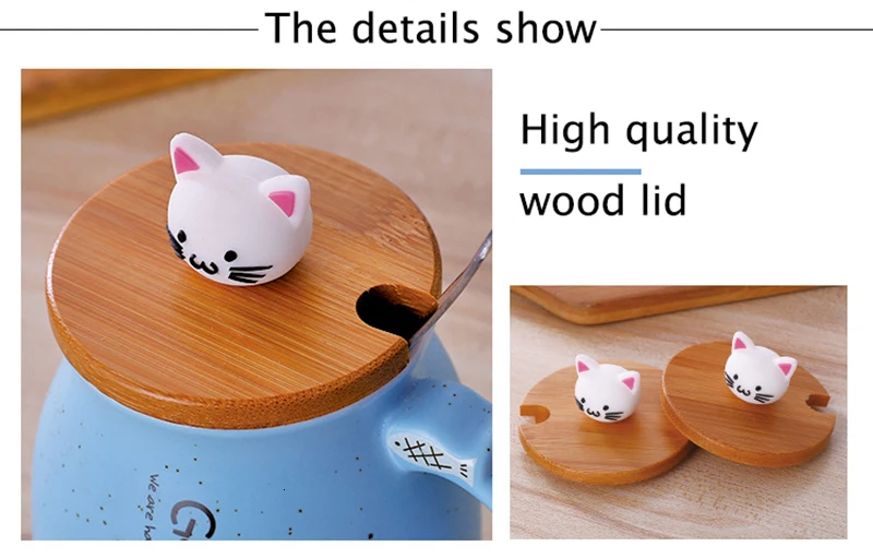 Креативная кружка термостойкая мультяшная с крышкой ложка чашка котенок кофе керамические кружки детская чашка офис милый кот посуда для напитков подарок