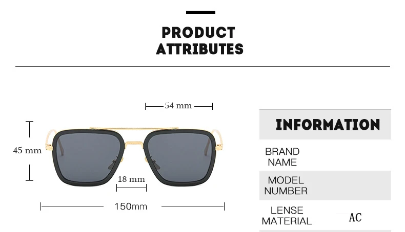 Железный человек 3 Мстители Тони Старк мужские негабаритные солнцезащитные очки оттенки Мода Винтаж Большой сплав рамка квадратное зеркало UV400 Солнцезащитные очки