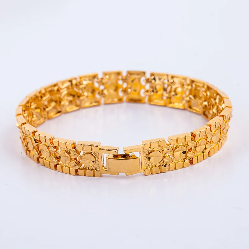 Gold Chain Bracelet Middle East Popular Brass Vacuum Plating Overlord Gold Men's Fashion Bracelet Accessories