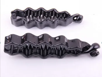 

DHL 500pcs Banana Hairpin For Women ABS Plastic Hair Clips Solid Black Wave/Flower Banana Hair Clip Hairwera For Lady